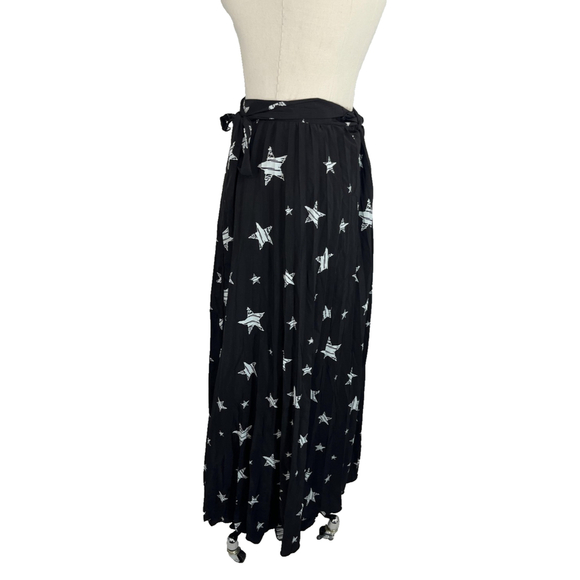 LuLaRoe Deanne Skirt Womens 3XL Black White Star Print Maxi Flowing Boho New - Picture 2 of 9